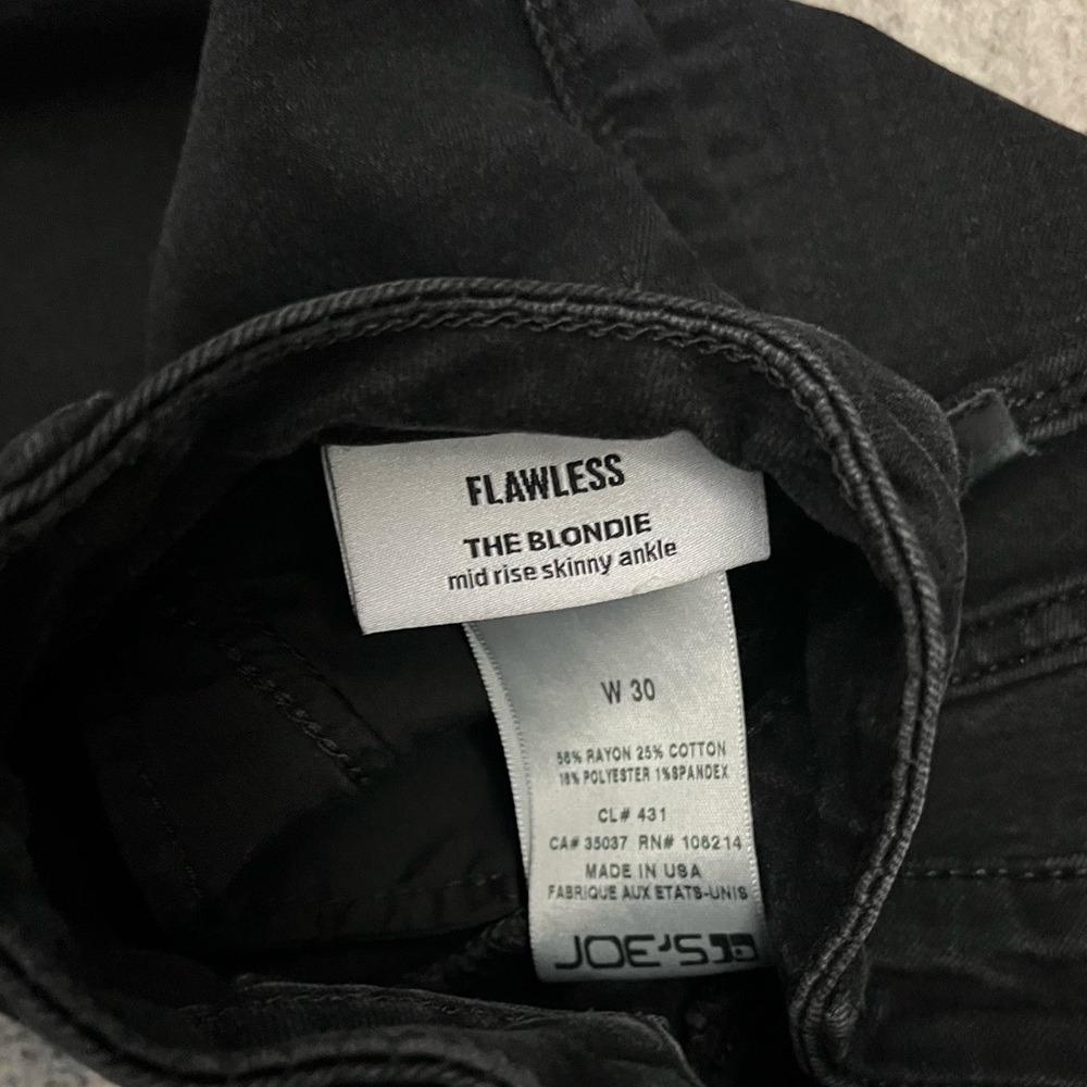 Joe’s Jeans Flawless The Blondie Black midrise Skinny ankle Jean size 30 - Picture 5 of 5